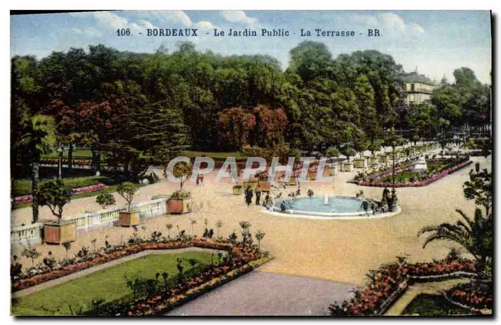 Bordeaux - Der Öffentliche Garten - Die Terrasse - BR. - Bloc Frères, Bordeaux - Vorderseite