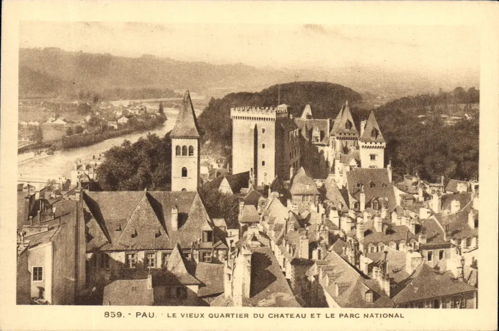 Pau - Der alte Schlossbezirk und der nationale Park — Héliogravure Labouché frères, Toulouse, Nr. 859 - Vorderseite