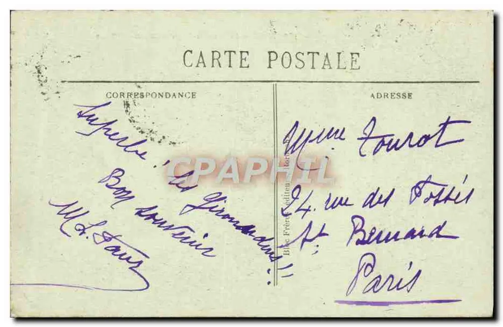 Bordeaux — Fontaine des Trois-Grâces — B.P. 6 - Rückseite