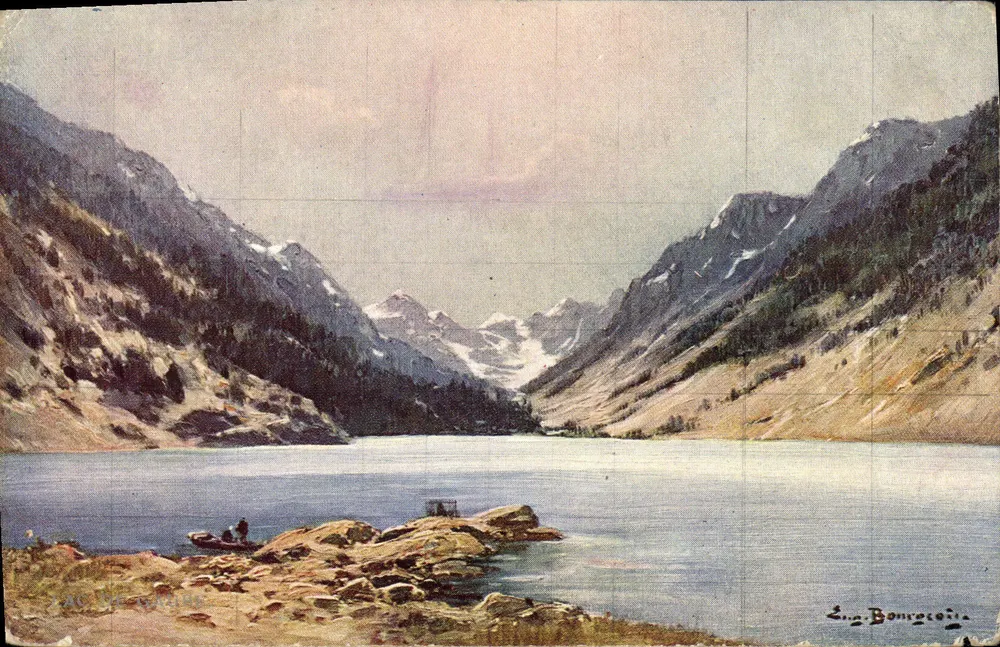 Jezioro Gavés — Pyrénées — autor Eug. Bonnecoeur, seria XXVI-N°7 - Awers