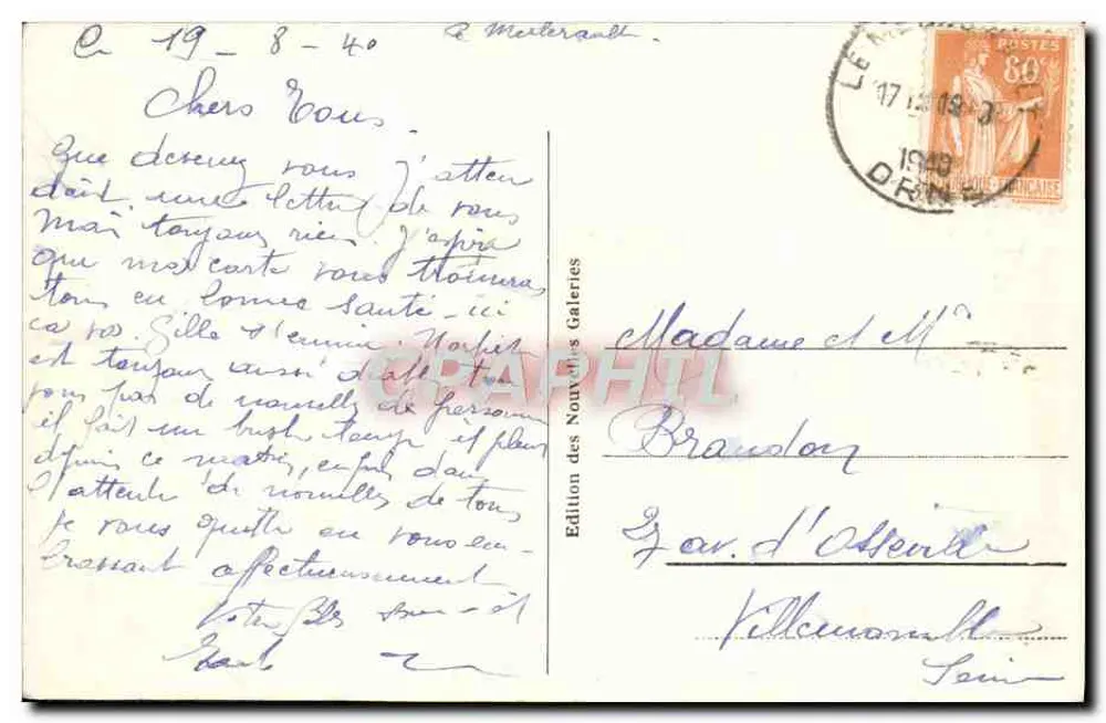 Bellac - O Velho Castelo — Edição das Nouveaux Galeries, n°19 - Verso