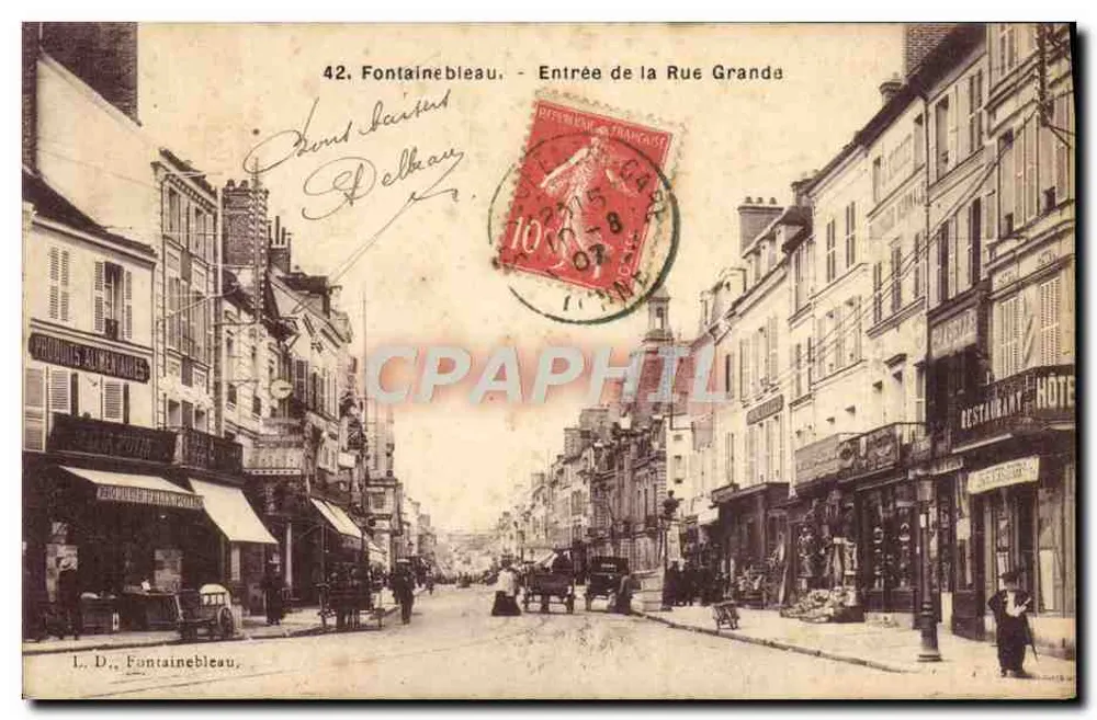 Fontainebleau — Eingang zur Grande Rue — L. D. Fontainebleau, n°42 - Vorderseite