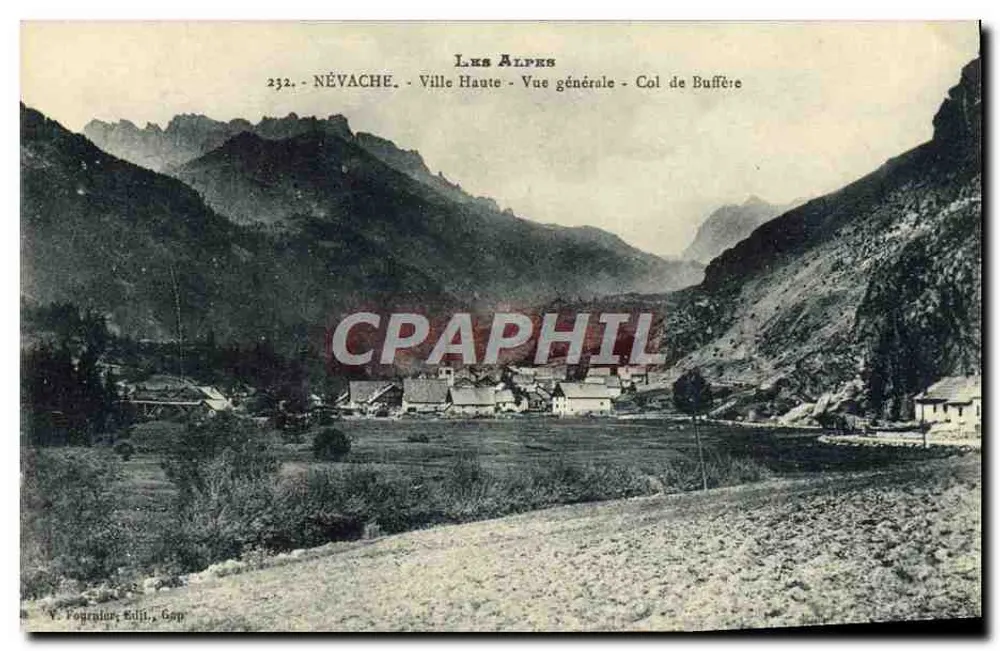 Névache - Oberstadt - Allgemeiner Blick - Pass de Buffère — Die Alpen, Verlag Y. Fournier, Gop, Nr. 232 - Vorderseite