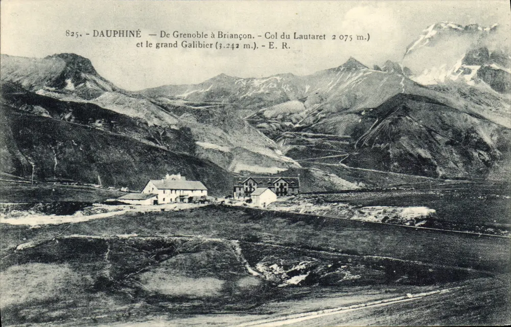 Dauphiné — Von Grenoble nach Briançon — Col du Lautaret 2 075 m. und der große Galibier (3 242 m.) — E. R. - Vorderseite