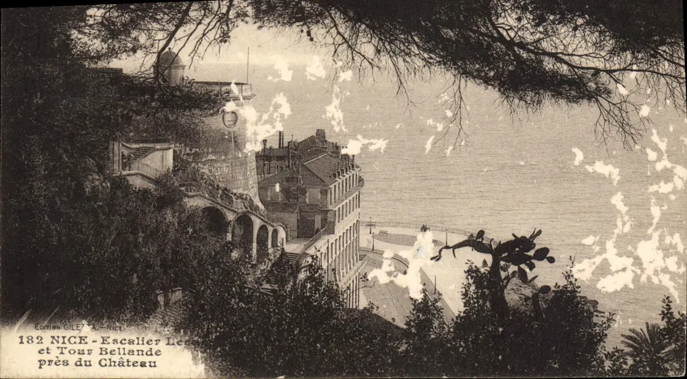 Nice - Treppen Les Tour Bellande in der Nähe des Schlosses — Ausgabe GILE, N° 182 - Vorderseite