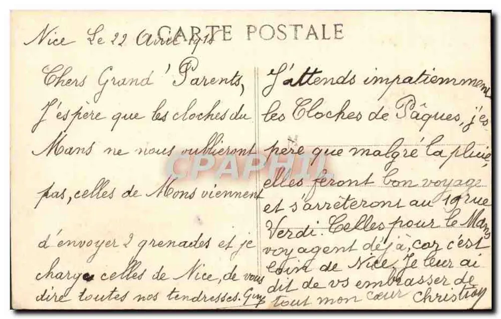 Nice - Treppen Les Tour Bellande in der Nähe des Schlosses — Ausgabe GILE, N° 182 - Rückseite