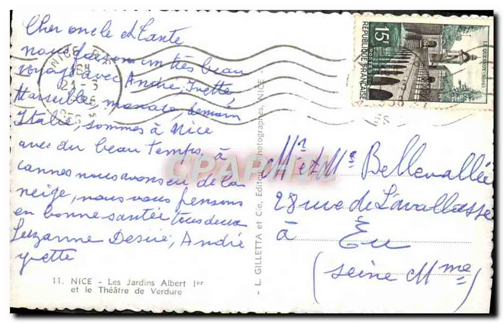 Albert-Gärten — Nice — L. Gilletta et Cie, NICE - Rückseite