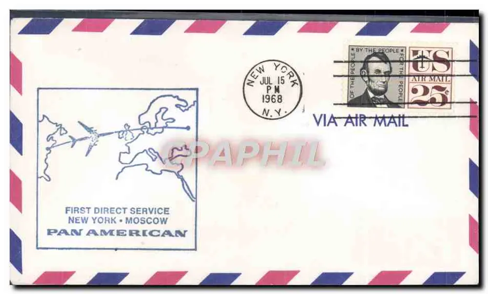 New York - Moskau — Erster direkter Dienst Pan American — Pan American - Vorderseite