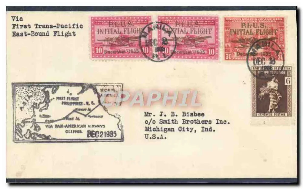 Erste transpazifische Überquerung — Flug von Ost nach West — R.A.A. — Dezember 1935 - Vorderseite