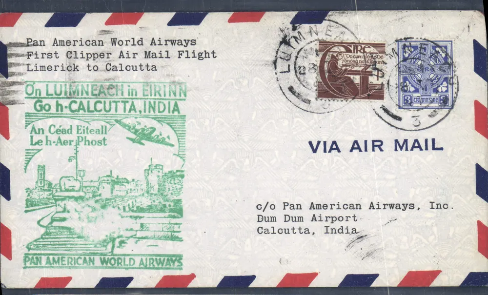 Limerick nach Calcutta — Erster Flug der Pan American World Airways — Verlag: Pan American World Airways, Seriennummer nicht sichtbar - Vorderseite