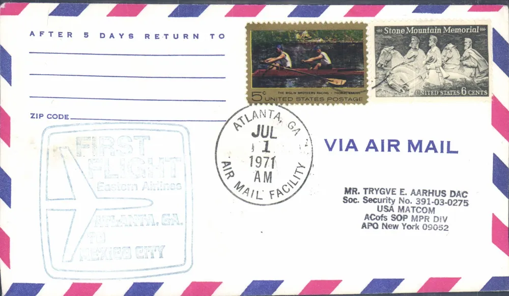 Atlanta, GA — Erster Flug der Eastern Airlines nach Mexiko-Stadt — 1. Juli 1971 - Vorderseite