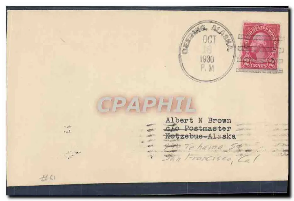 Kotzebue, Alaska — Ansichtskarte an das Postamt von San Francisco — 3-Cent-Marke - Vorderseite