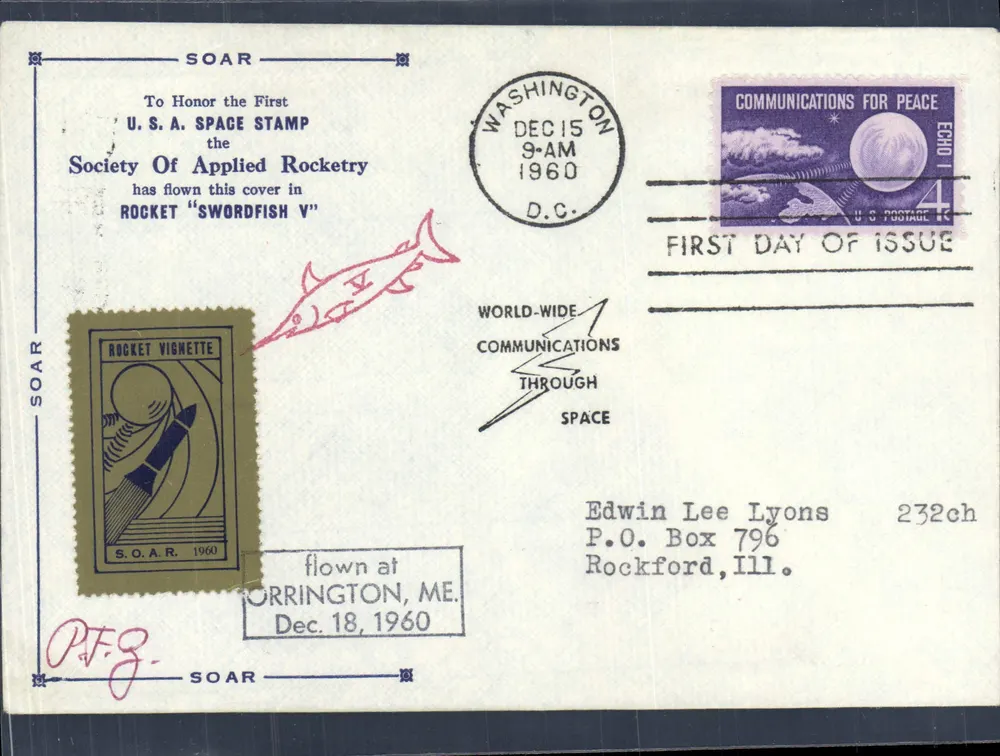 Gesellschaft für angewandte Raketenforschung — Raumschiffstempel 'Rocket Vignette' — SOAR, 1960 - Vorderseite