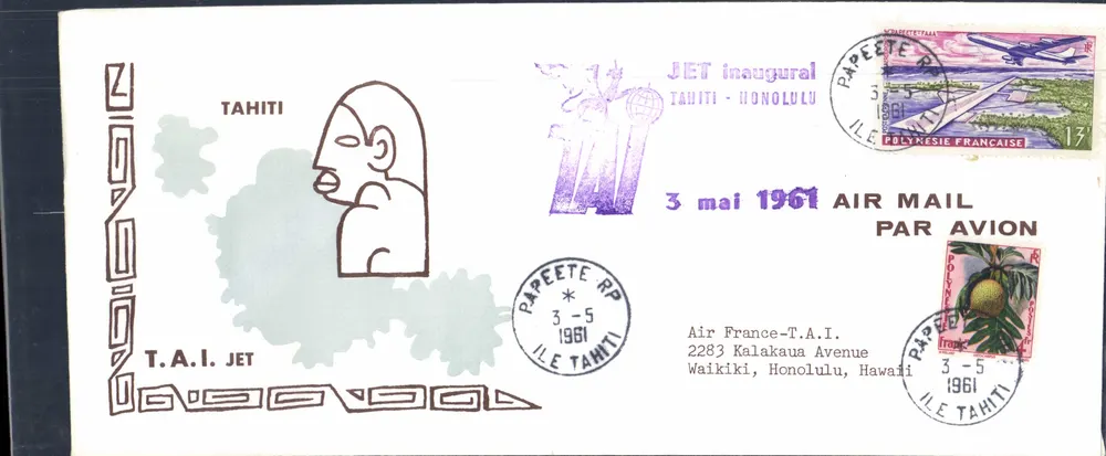 T.A.I. JET — Inauguración Tahiti-Honolulu — Air France - Anverso