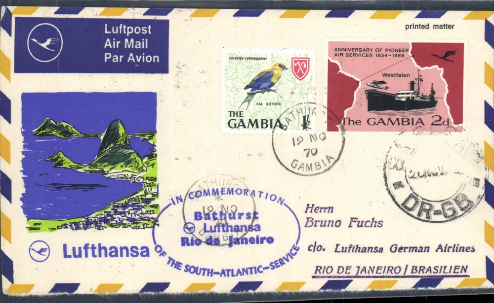 Rio de Janeiro — Jubiläum der Pionierflugdienste 1934-1969 — Lufthansa - Vorderseite