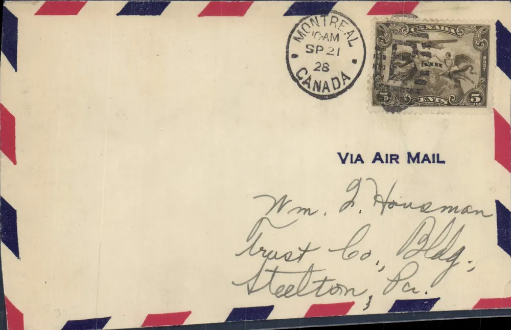 Poczta lotnicza Montreal — Kanada — 1928 — wydawca Canada Post - Awers