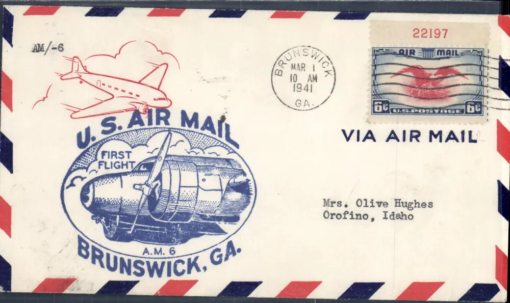Erster Flug — Brunswick, Georgia — U.S. Air Mail - Vorderseite