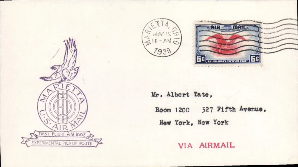 Marietta, Ohio — Erste experimentelle Luftlieferung — U.S. Air Mail - Vorderseite