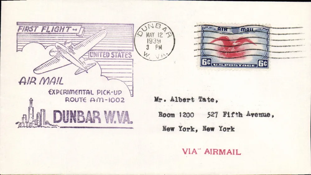 Erster Flug — Dunbar W.Va. — United States Air Mail - Vorderseite
