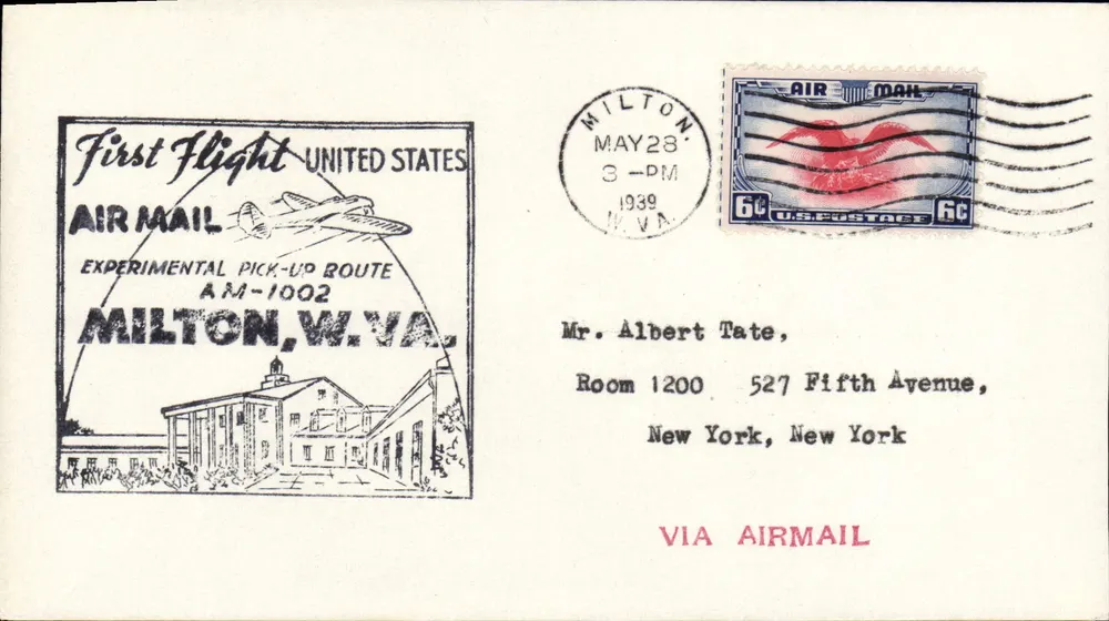 Erster Luftpostflug — Milton, W.Va. — United States Air Mail - Vorderseite