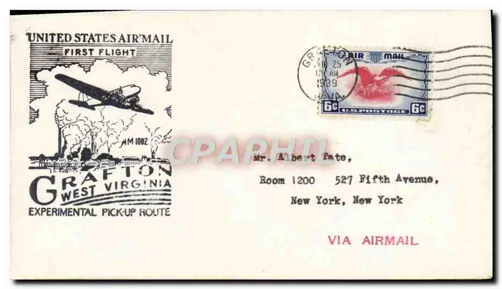 Grafton, Virginia — Erster Flug — United States Air Mail - Vorderseite