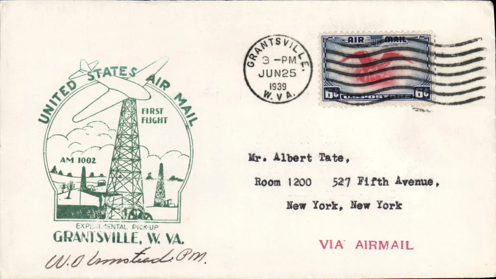 Grantsville, W.Va. — Erster Luftpostflug — United States Air Mail - Vorderseite