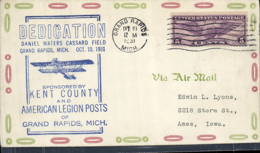 Dedikation des Daniel Waters Cassard Feldes — Grand Rapids, Mich. — unbekannter Verlag, Seriennummer nicht sichtbar - Vorderseite