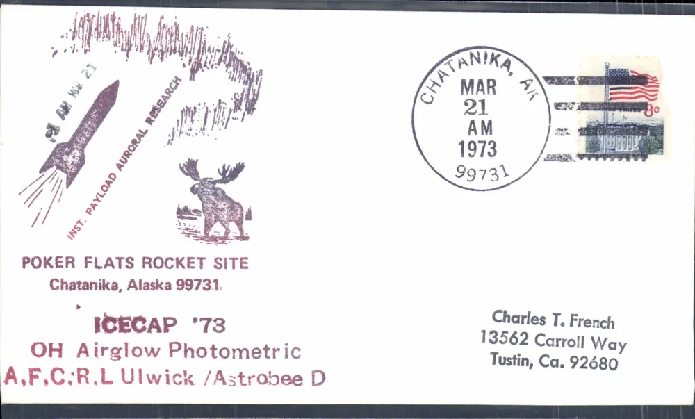 Poker Flats Rocket Site — ICECAP '73 — Inst. Payload Auroral Research - Vorderseite