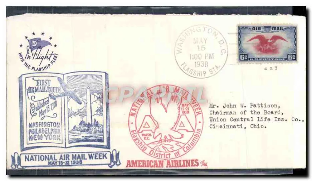 National Air Mail Week — Washington D.C. — American Airlines - Vorderseite