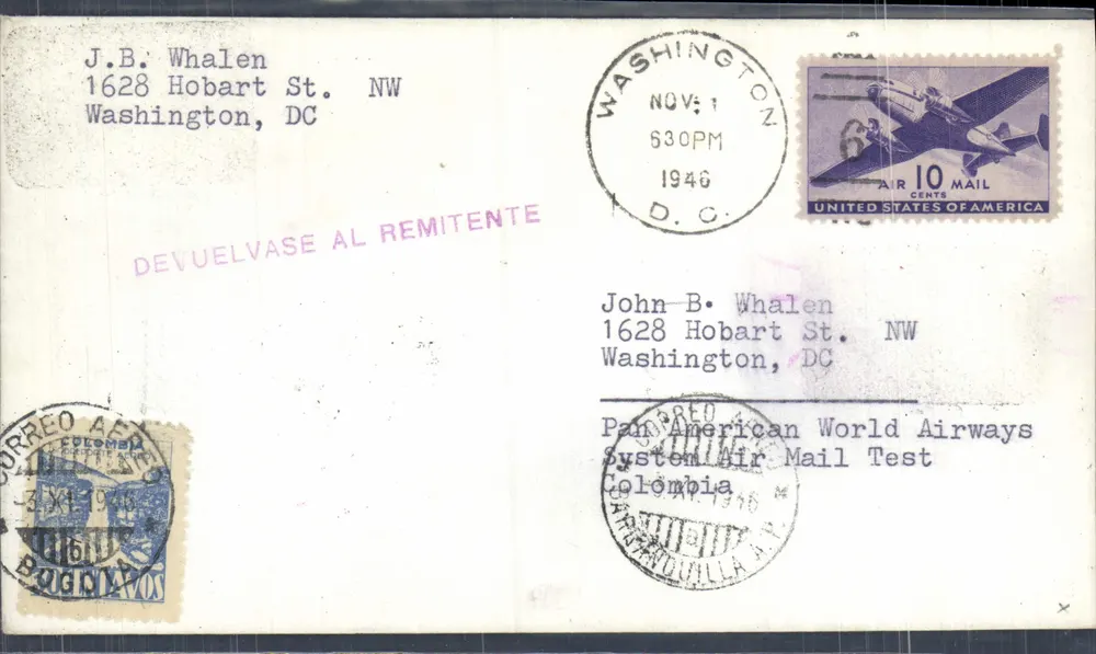 Washington DC — Testpostkarte von Pan American World Airways — Verlag Pan American World Airways - Vorderseite