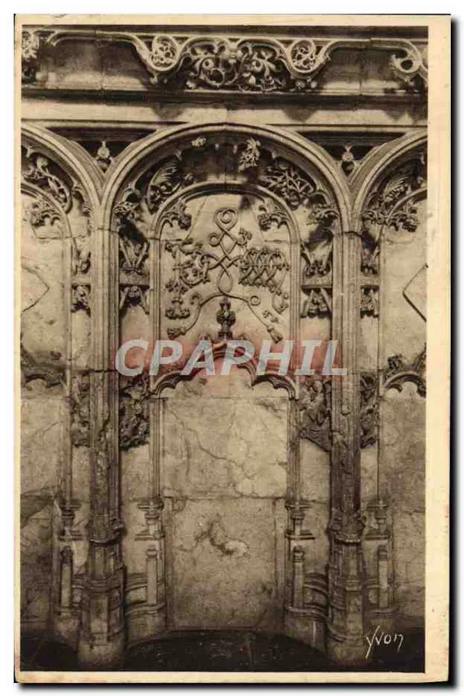Details des Oratoriums von Marguerite d'Autrèche — Kirche von Brou — Verlag Yvon, Nr. 17 - Vorderseite