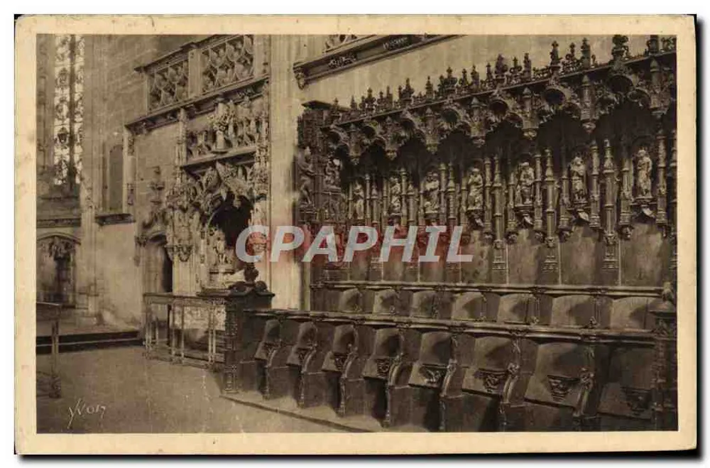 Bourg (Ain) — Kirche von Brou — Die Stühle des Chors — Éditions d'Art Yvon, Paris - Vorderseite