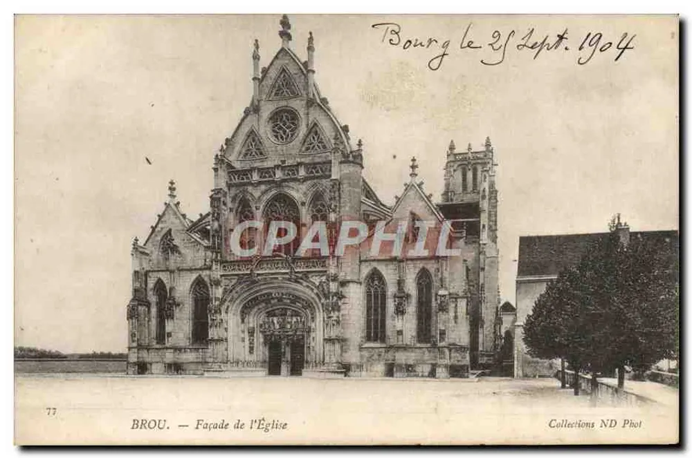 Brou. — Facade della Chiesa — Collezioni ND Phot, n°77 - Recto