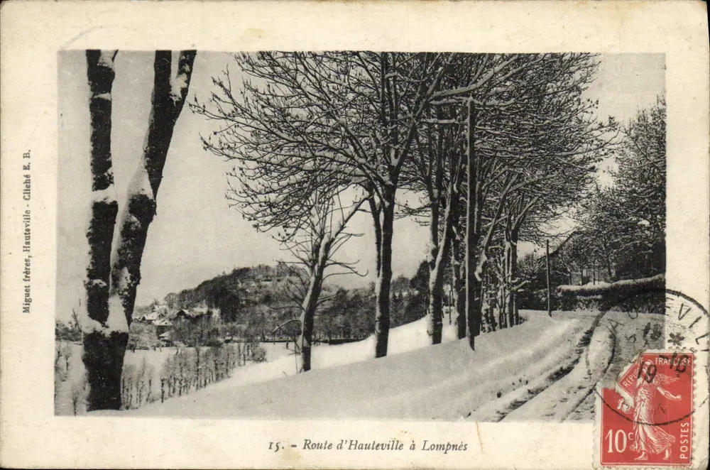 Droga z Hauteville do Lompnès — Śnieg — Miguel Frères, Cliché R. B. — nr 15 - Awers
