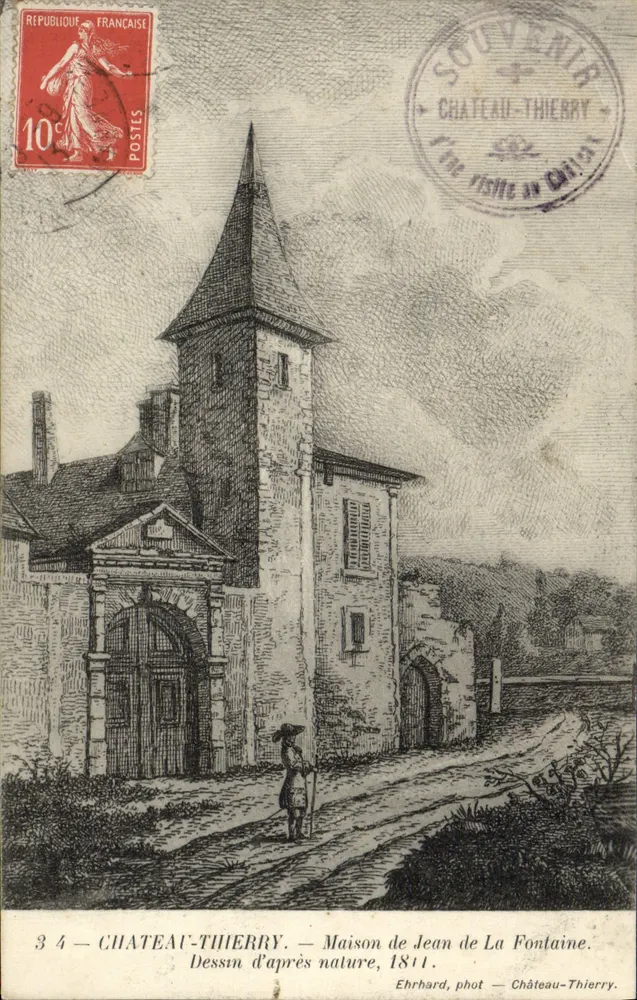 Château-Thierry — Haus von Jean de La Fontaine — Zeichnung nach Natur, 1811 — Ehrhard, phot. — Château-Thierry - Vorderseite