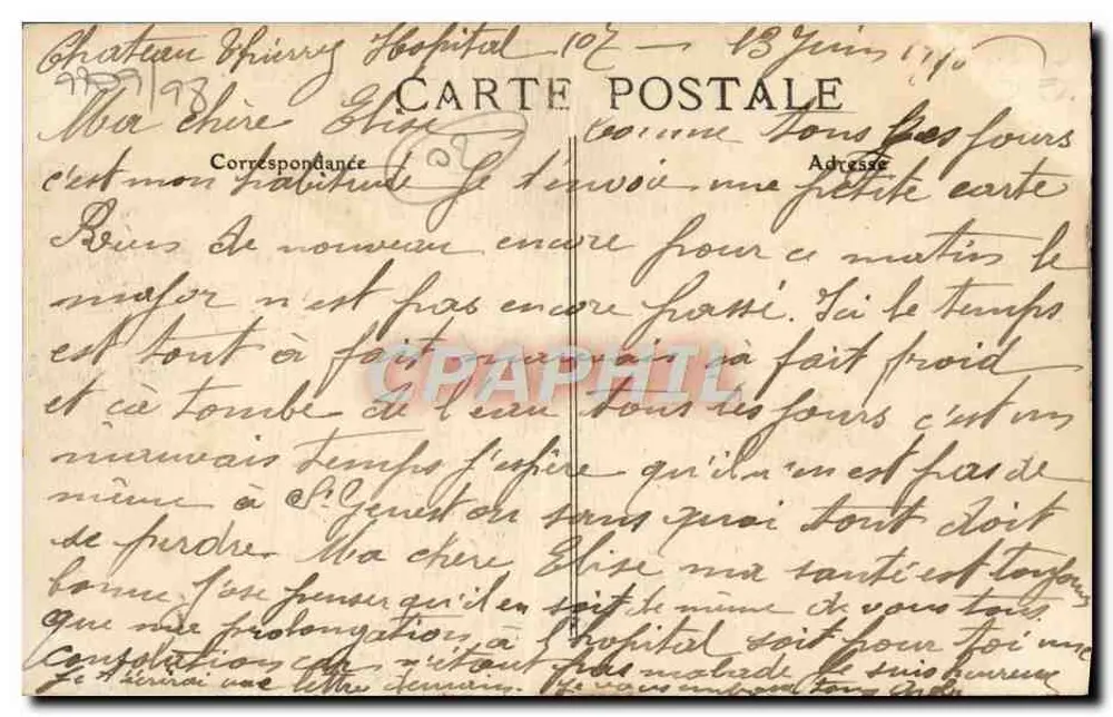Château-Thierry — Kade van de Badsters — J. Bourgogne, uitgever - Achterkant