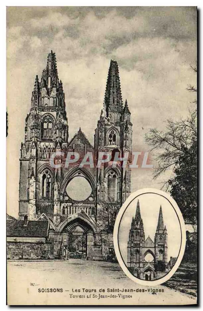 Soissons — Die Türme von Saint-Jean-des-Vignes — Verlag B. Nougaret & Cie, Soissons - Vorderseite