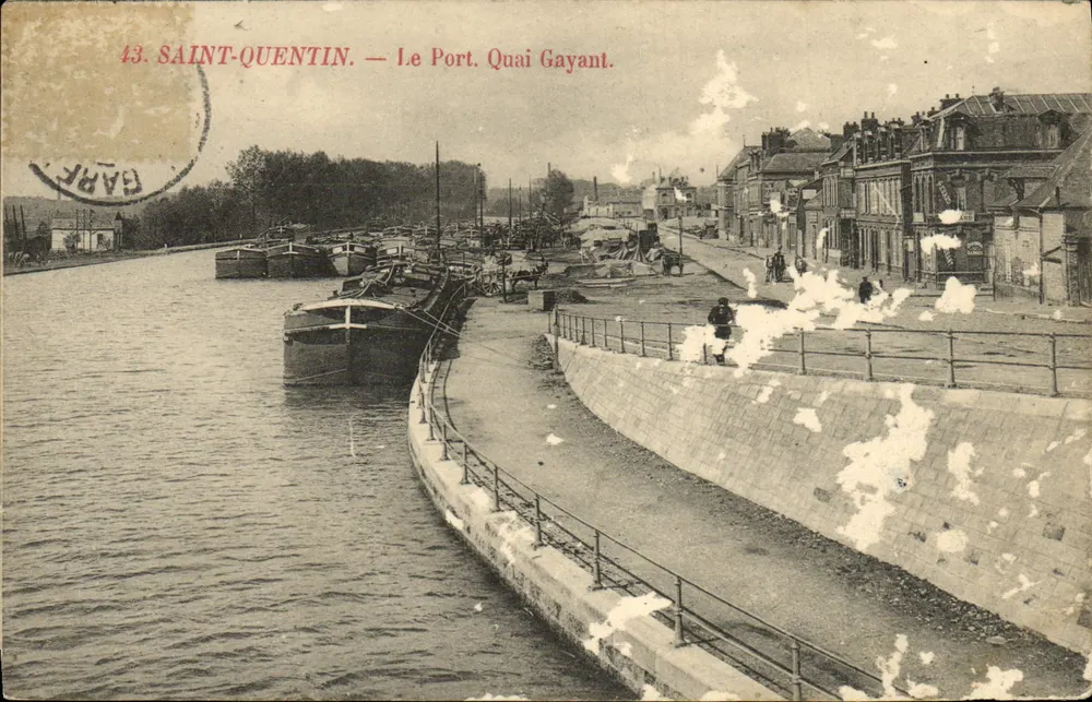 Saint-Quentin — Der Hafen. Kai Gayant. — Verleger: SAINT-QUENTIN. N° 43. - Vorderseite