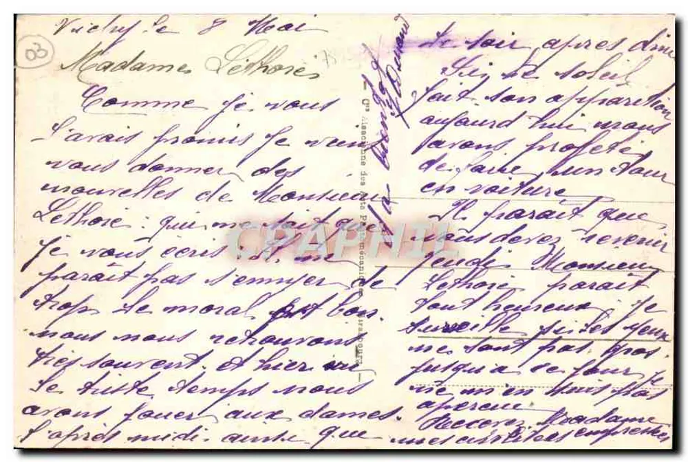 Vichy — Fonte das Senhoras — mercado coberto sob vitral — editor F. Marat - Verso