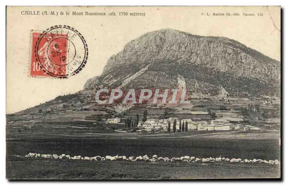 Chille (A.M.) & le Mont Baouroux (alt. 1750 mètres) — éditeur P. L. Maillien lib. - édit Cannes 125 - Frente
