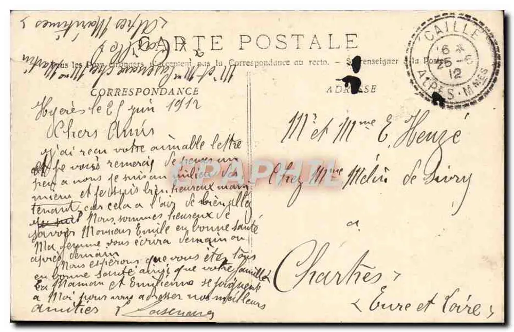 Chille (A.M.) & le Mont Baouroux (alt. 1750 mètres) — éditeur P. L. Maillien lib. - édit Cannes 125 - Verso