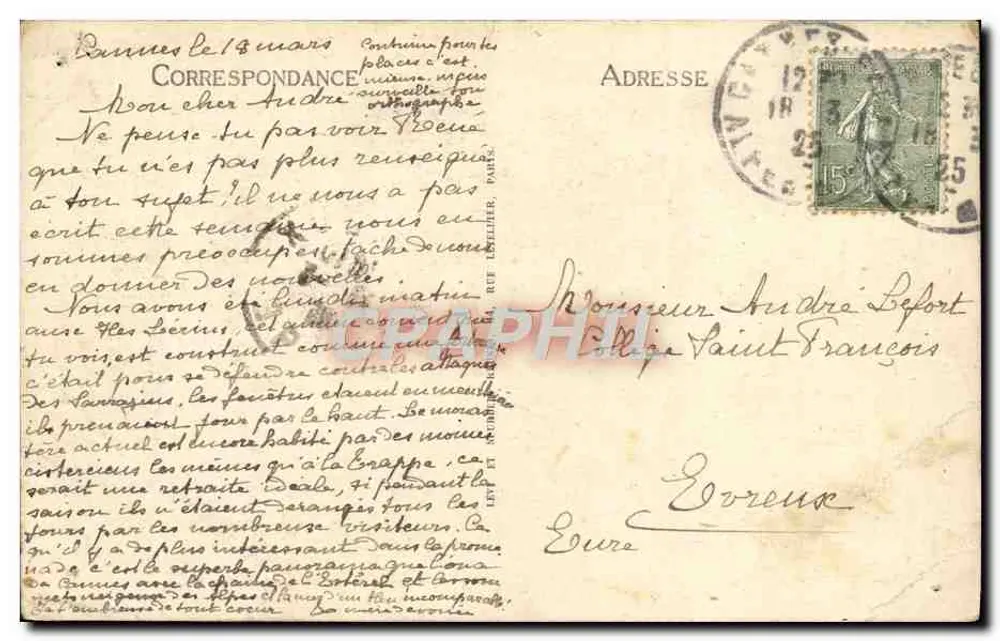 Saint Honorat (Ile de Lérins) — L'Ancien Monastère à travers les Pins — Selecta - Rückseite