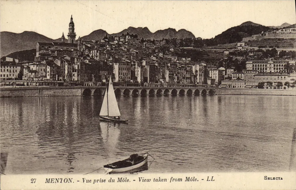 Menton — Vista tirada do Môle — Selecta, n°27 - Frente