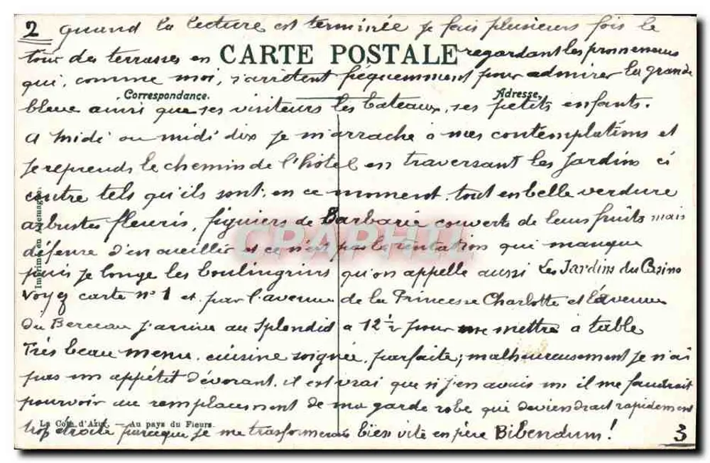 Die Gärten des Casinos — Monte Carlo — unbekannter Verlag, n° 286 - Rückseite