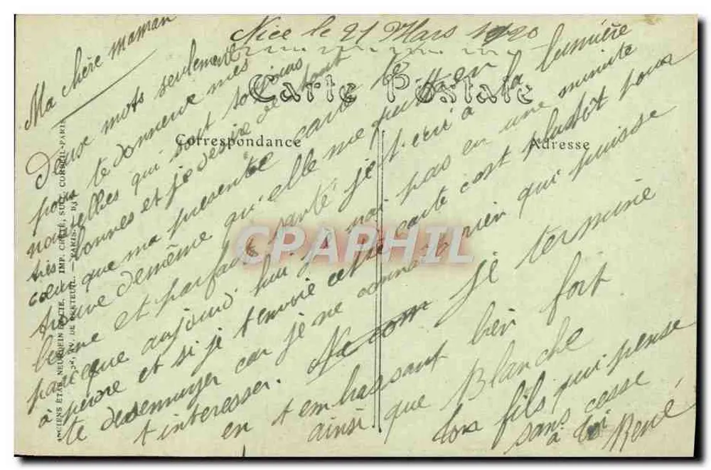 NICE — Allgemeiner Blick vom Turm Saint-François — Verlag: Anciens Établissements Néret, n° 376 - Rückseite