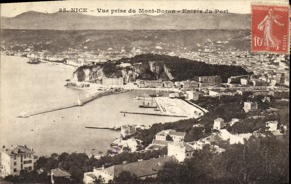 NICE — Aussicht vom Mont-Boron — Hafen-Eingang — Verlag Giletta, n°35 - Vorderseite