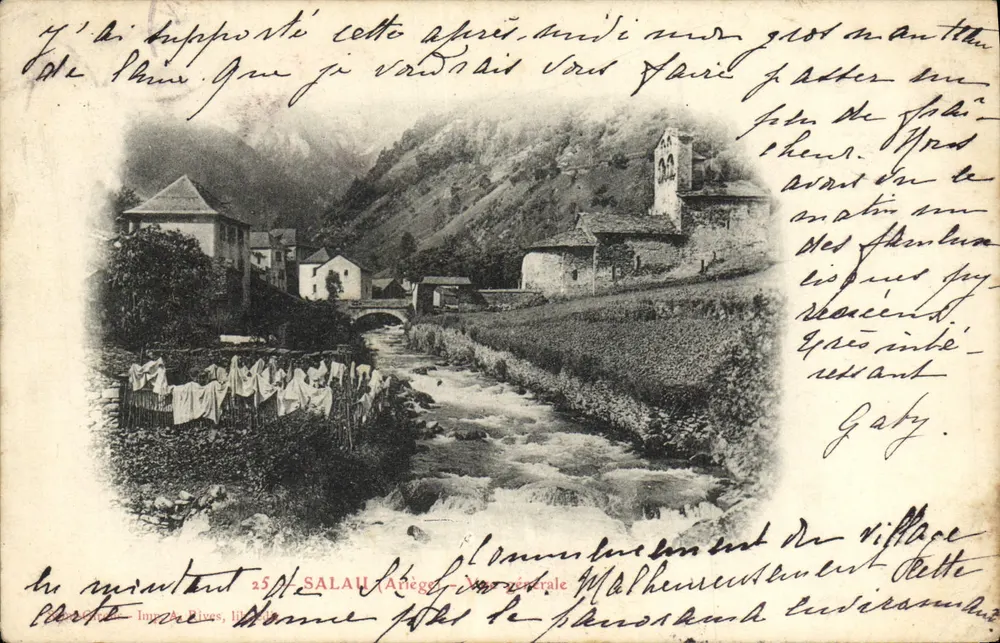 SALAU (Ariège) — Vista geral do vilarejo — Impr. A. Rives, n°25 - Frente