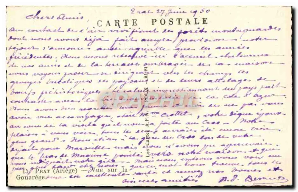 Prat (Ariège) — Vista da Gouarège — Les Cartes A.P.M. - Verso
