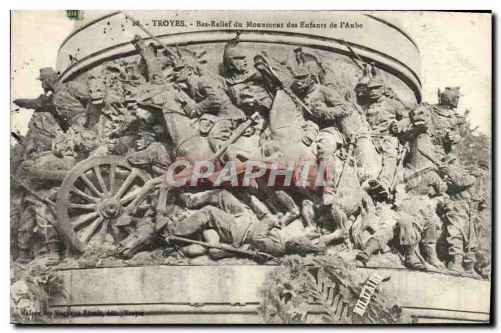 Troyes - Relief des Denkmals der Kinder der Aube - Vorderseite