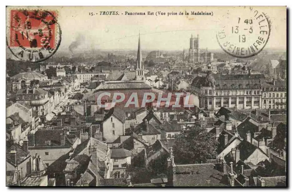 Troyes - Panorama Ost (Aussicht vom Madeleine) - Vorderseite